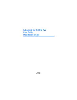 Advanced Car Kit CK-7W User Guide Installation Guide