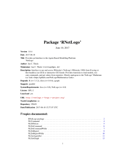 Package `RNetLogo`