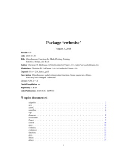 Package `cwhmisc`