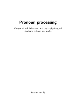 Pronoun processing: Computational, behavioral, and
