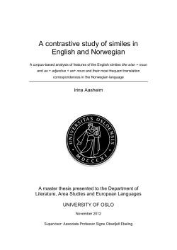 A contrastive study of similes in English and Norwegian - DUO