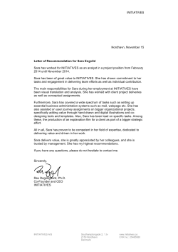 INITIATIVES Nordhavn, November 15 Letter of