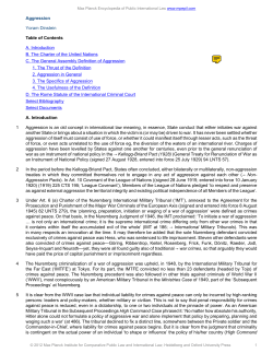 Aggression Yoram Dinstein Table of Contents A. Introduction B. The