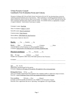 Urban Forestry Council Landmark Tree Evaluation Form and Criteria