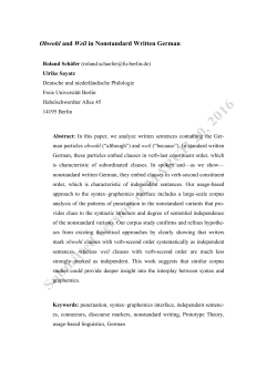 Obwohl and Weil in Nonstandard Written German