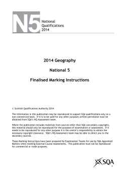 2014 Geography National 5 Finalised Marking Instructions