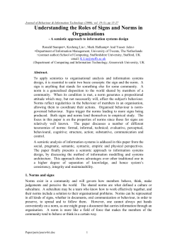 Understanding the Roles of Signs and Norms in Organisations
