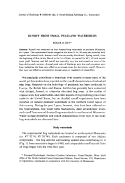 RUNOFF FROM SMALL PEATLAND WATERSHEDS Wet peatlands