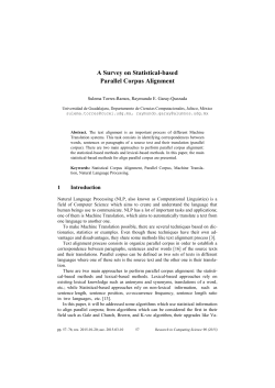 A Survey on Statistical-based Parallel Corpus Alignment