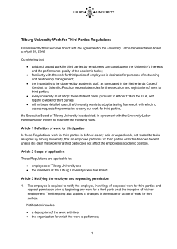 Tilburg University Work for Third Parties Regulations