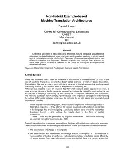 Non-hybrid example-based machine translation