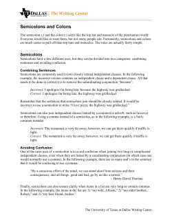 Semicolons and Colons - The University of Texas at Dallas