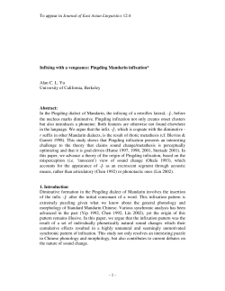 To appear in Journal of East Asian Linguistics 12:4 - 1