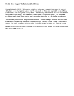 Florida Child Support Guidelines Worksheet