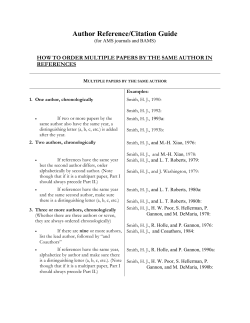 Author Reference/Citation Guide