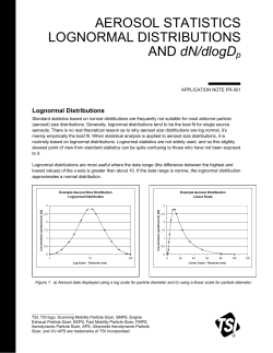 Aerosol Statistics Lognormal Distributions and dN/dlogDp