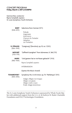 CONCERT PROGRAM - St. Louis Symphony Orchestra