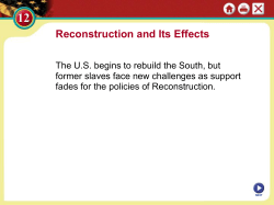 Reconstruction and Its Effects