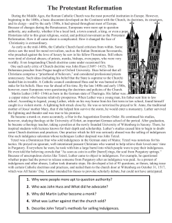 The Protestant Reformation