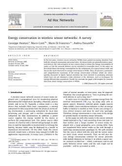 Energy conservation in wireless sensor networks