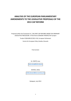 ANALYSIS OF THE EUROPEAN PARLIAMENTARY AMENDMENTS
