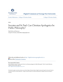 Can Christian Apologetics be Public Philosophy?