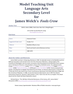 Secondary Level_Model Teaching Unit_James Welch`s FOOLS