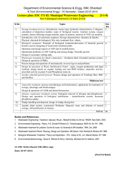 ESC 171 02: Municipal Wastewater Engineering [3-1