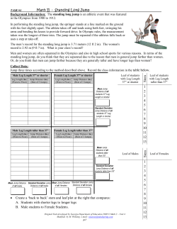 Math II - Standing Long Jump &bull; Create a `back to back` stem and leaf