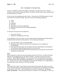 Plot, Suspense and Foreshadowing),