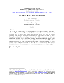 The Role of Direct Flights in Trade Costs