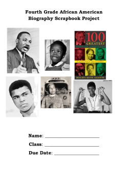 Fourth Grade African American Biography Scrapbook Project Name
