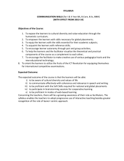 SYLLABUS COMMUNICATION SKILLS