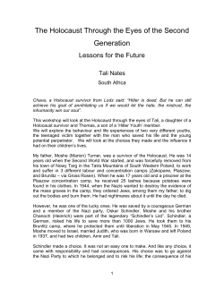 the holocaust through the eyes of the second