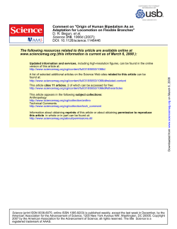 Origin of Human Bipedalism - Anthropology