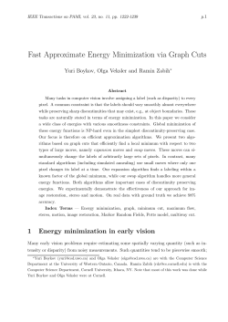 Fast Approximate Energy Minimization via Graph Cuts