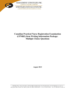 (CPNRE) Item Writing Information Package