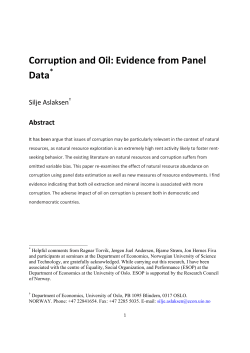 Corruption and Oil: Evidence from Panel Data