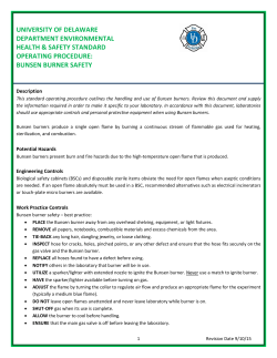 bunsen burner safety - University of Delaware