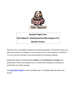 Sample Pages from Solo-Speare!: Shakespearean Monologues For