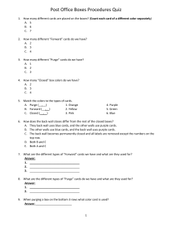 Post Office Boxes Procedures Quiz