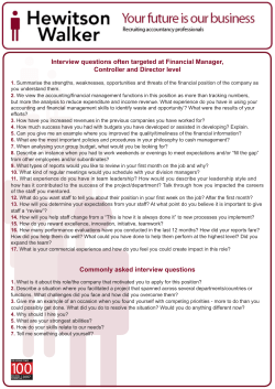 Interview questions often targeted at Financial