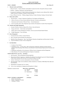 PART A: THEORY Max. Marks: 50 I Physical Activity and Wellness 1
