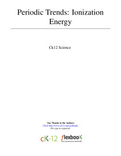 Periodic Trends: Ionization Energy