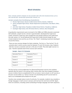 Block Schedules - CCASN - University of California, Berkeley