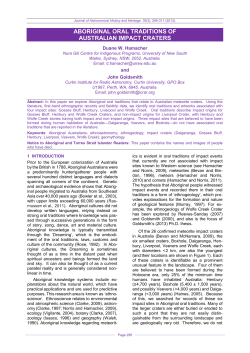 Aboriginal oral traditions of Australian impact craters