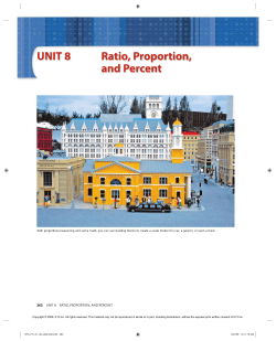 UNIT 8 Ratio, Proportion, and Percent