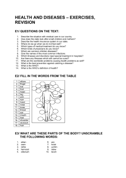 HEALTH AND DISEASES &ndash; EXERCISES, REVISION