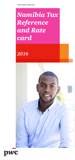 Namibia Tax Reference and Rate card