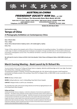 Bulletin March 2016 - australia-china friendship society nsw inc. abn